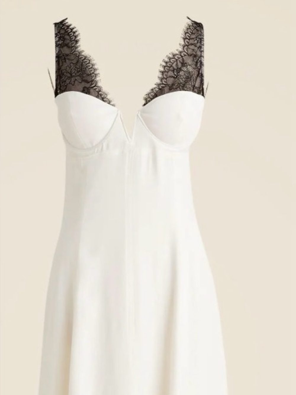 J. Crew off white Midi Dress with Structured Bodice